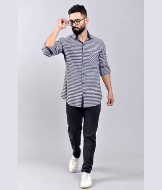 ZAMAISHA - Grey 100% Cotton Regular Fit Men's Casual Shirt ( Pack of 1 )