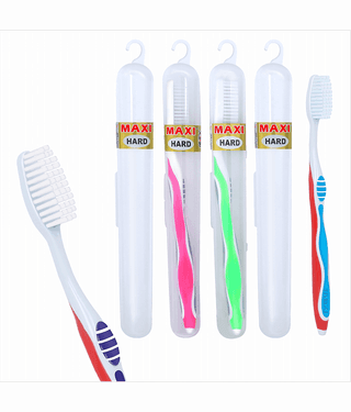 Maxi Candy Hard Toothbrush Travel Pack(Pack Of 4)