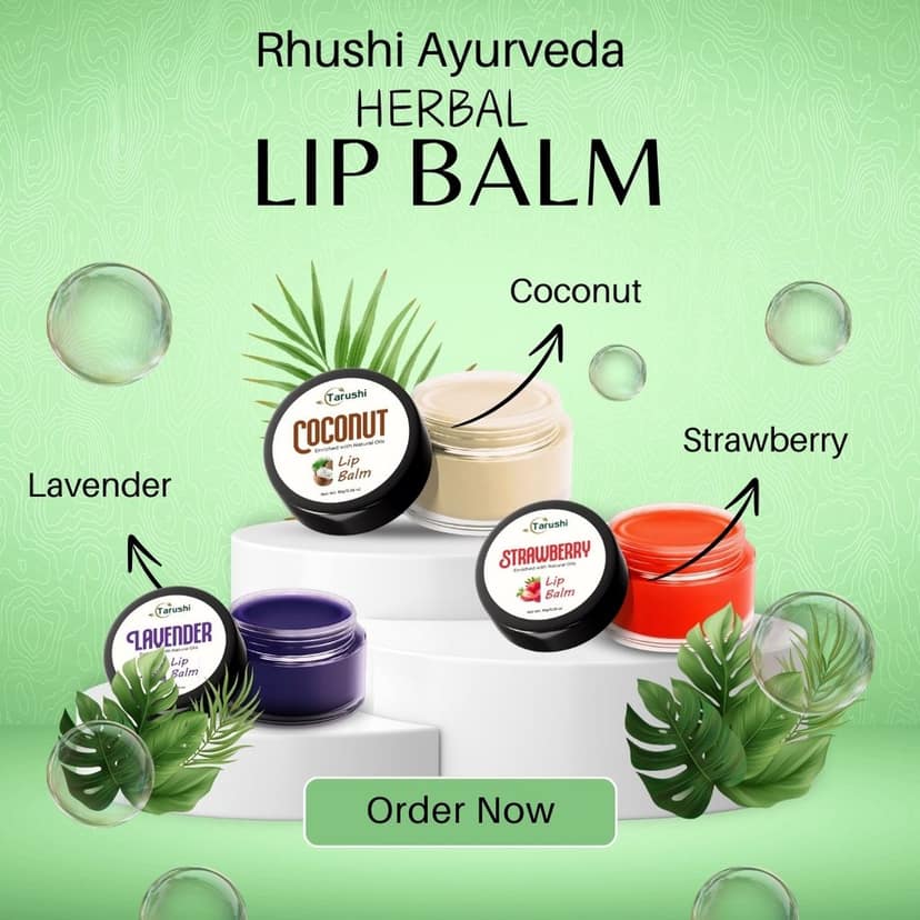 Tarushi Formulations Herbal Lip Balm - Natural Oils - Moisturizing and Hydrating - For Dry, Chapped Lips - 10g/0.35oz view 4