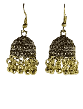 Bronze Jhumki Earring, Hoop Earring view 2