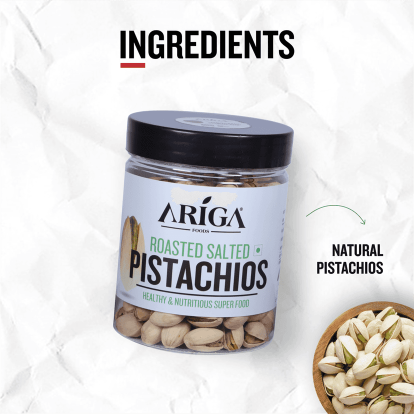 Ariga Foods 100% Natural Roasted Pista | Salted Pistachios (200 g) view 5