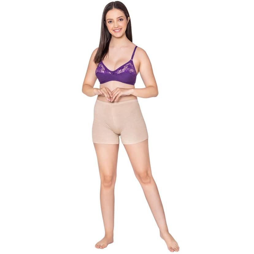 Bodycare polycotton wirefree adjustable straps designer net cup non padded bra-1535BB view 5