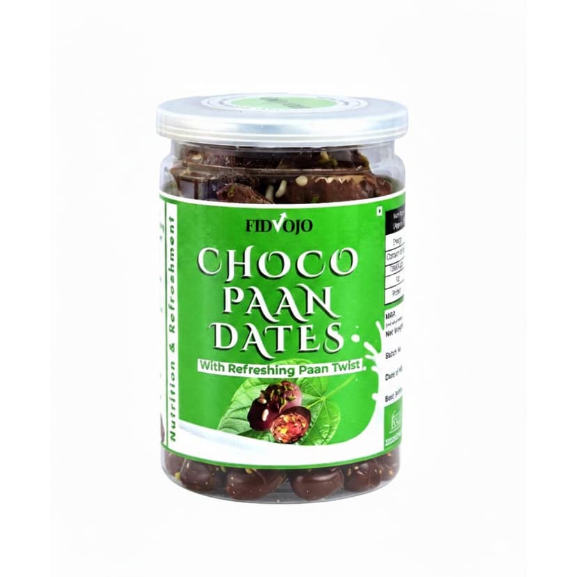 FIDVOJO Luxury Choco Paan Stuffed Dates � Banarasi Paan Filled Premium Dates with Dark Chocolate Coated | Guilt-Free Healthy Mithai & After-Meal Mukhwas (Refreshing Mouth Freshener) | 250g