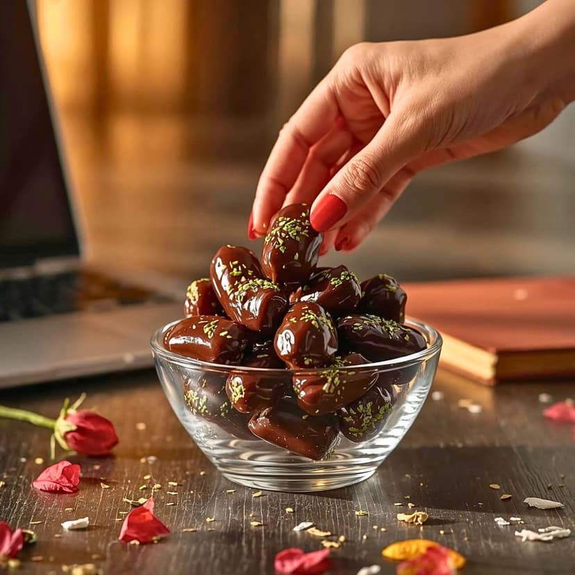 FIDVOJO Luxury Choco Paan Stuffed Dates � Banarasi Paan Filled Premium Dates with Dark Chocolate Coated | Guilt-Free Healthy Mithai & After-Meal Mukhwas (Refreshing Mouth Freshener) | 250g view 7