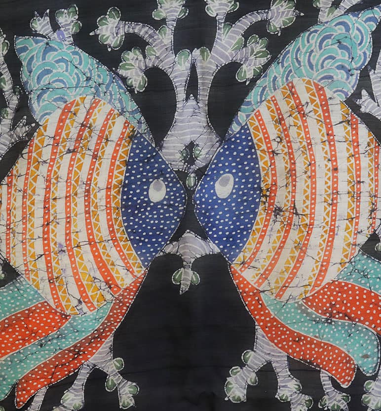 Handcrafted Batik Print Maheshwari Cotton By Silk Saree view 5
