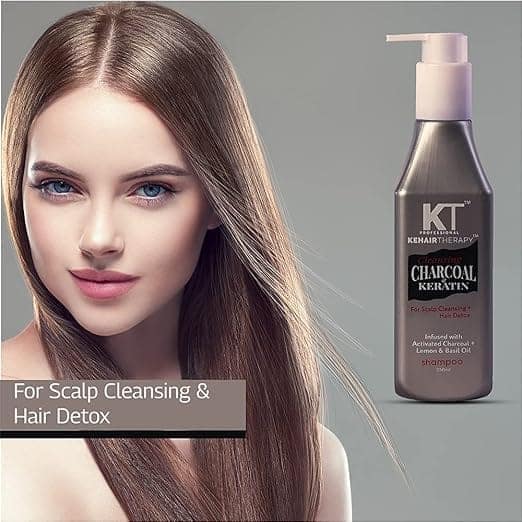 Charcoal & Keratin Shampoo | Infused with Activated Charcoal, Lemon & Basil Oil | Scalp Cleansing & Hair Detox | Sulfate-Free, Paraben-Free | 250ml view 3