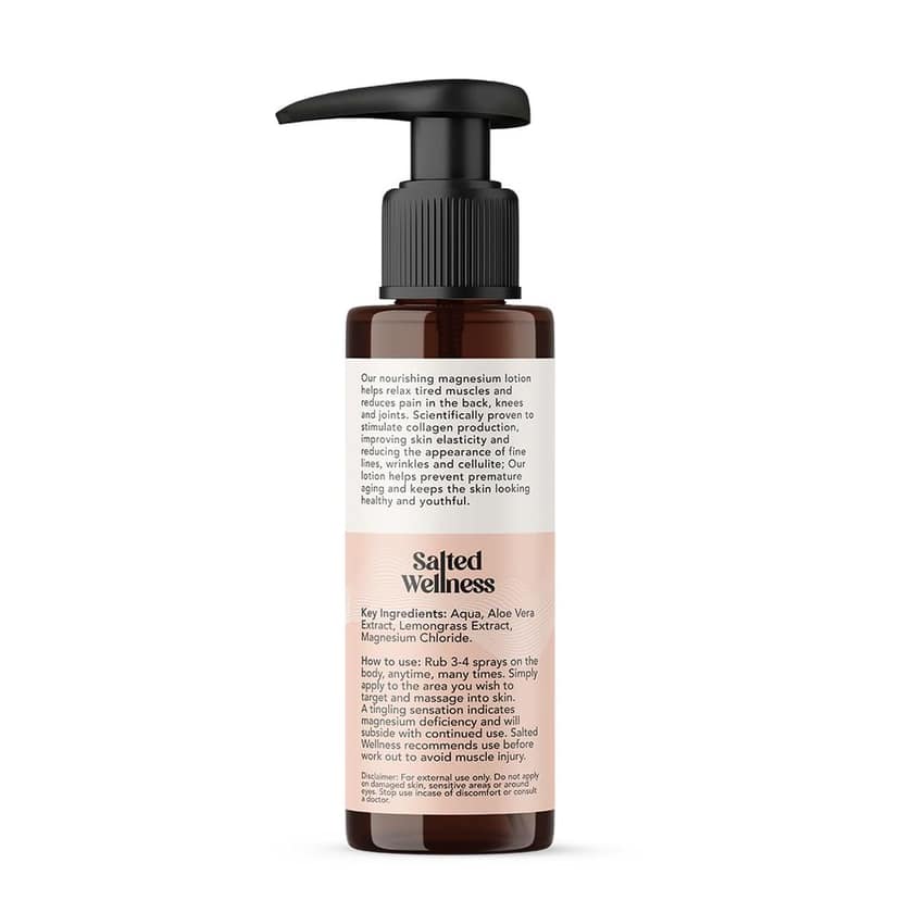Magnesium Body Lotion 30% | Natural Magnesium Chloride Lotion for Muscle Relaxation, Pain Relief & Glowing Skin | Post-Workout Recovery Lotion | 100ml | Salted Wellness by Thrpy & Thrpy view 2