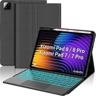 typecase Keyboard Case for Xiaomi Pad 8/Pad 7/Pad 7 Pro (11.2 inch,2026/2025/2024) with Touchpad & 7-Color Backlit,Pen Slot,Multi Viewing Angle with Magnetically Detachable Wireless Bluetooth Keyboard typecase Keyboard Case for Xiaomi Pad 8/Pad 7/Pad 7 P