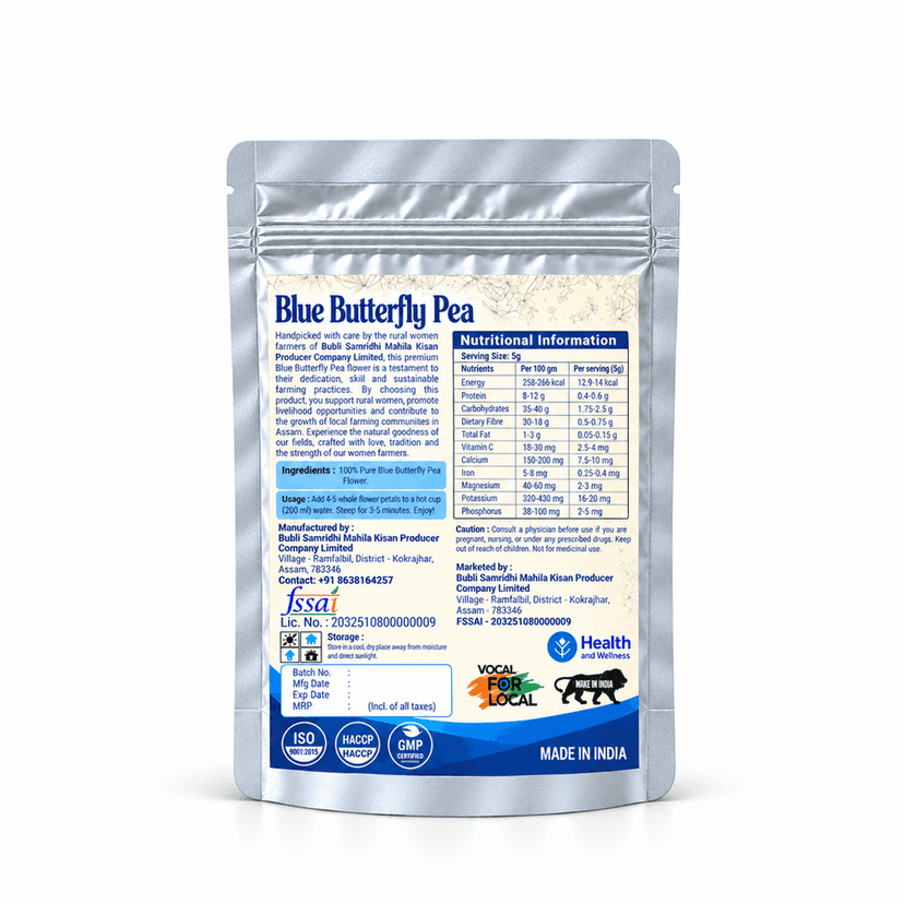 Blue Butterfly Pea Flower | Herbal Tea | Blue Tea - 50 gm - 1- Pack view 2