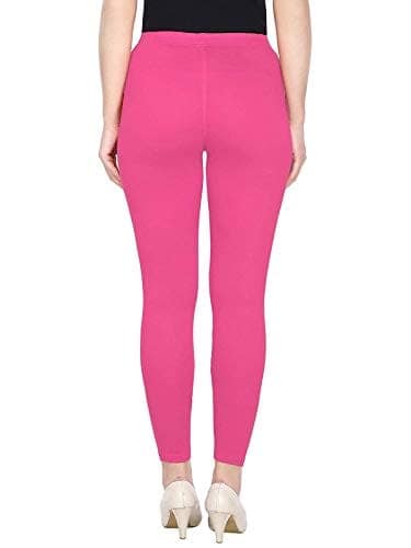 Generic Women's Leggings Ankle Length Cotton And Lycra Fabric (Pink) view 2