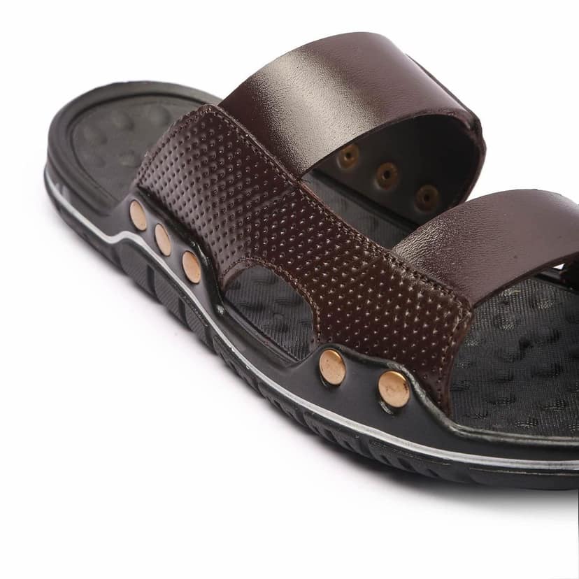 FEATHER LEATHER Men's Comfortable & Fashionable Sandals & Slippers | Casual Slipper/Flip-Flop for Men | Indoor/Outdoor/Chappal view 9