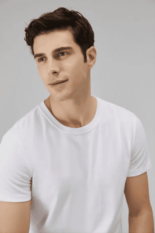 Men's Classic White Cotton Round Neck T-Shirt