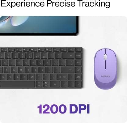 Ambrane Sliq Wireless Optical Mouse (2.4GHz Wireless, Orchid Purple) view 3