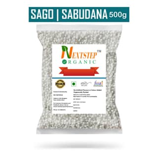 Nextstep Organic Premium Quality Sabudana 500g | Saksak | Rabia | Sagu Sago