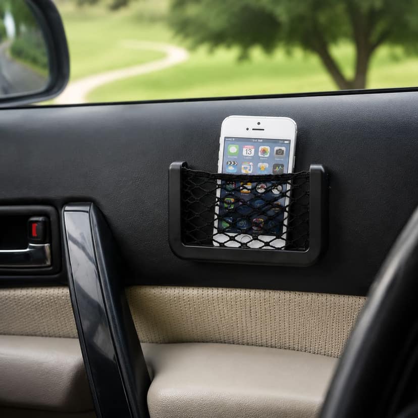 Car Seat Organizer – Mesh Storage for Phone & Purse
