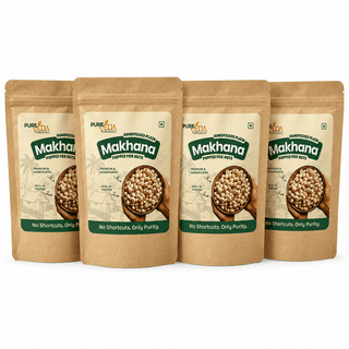 Pure Veda Organic Plain Makhana Pack of 4 (100g Each)