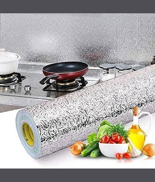 KRAMOX Silver Wallpaper Decorative Sticker | 60x200CM Karkari Silver Paper Sheet | Self Adhesive Peel & Stick Wall Covering for Kitchen, Living Room, Bedroom, Furniture, Cabinets, Interior Decor