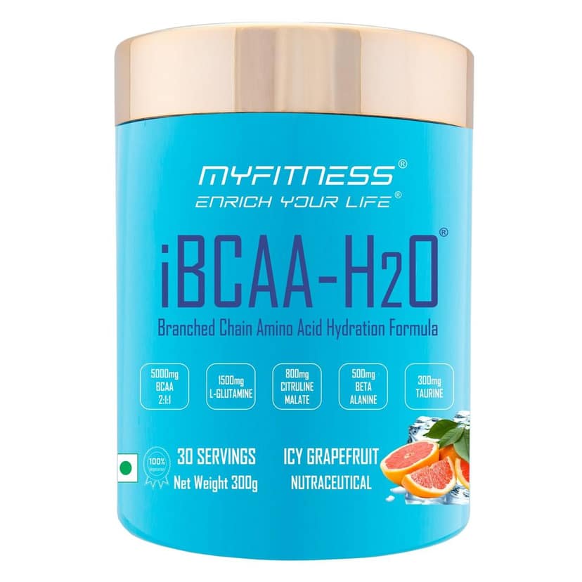 Myfitness BCAA Powder 5000mg | iBCAA H2O | 30 Servings | BCAA Supplement for Men & Women | Pre Workout & Intra Workout Supplement + Amino Acids | 300g