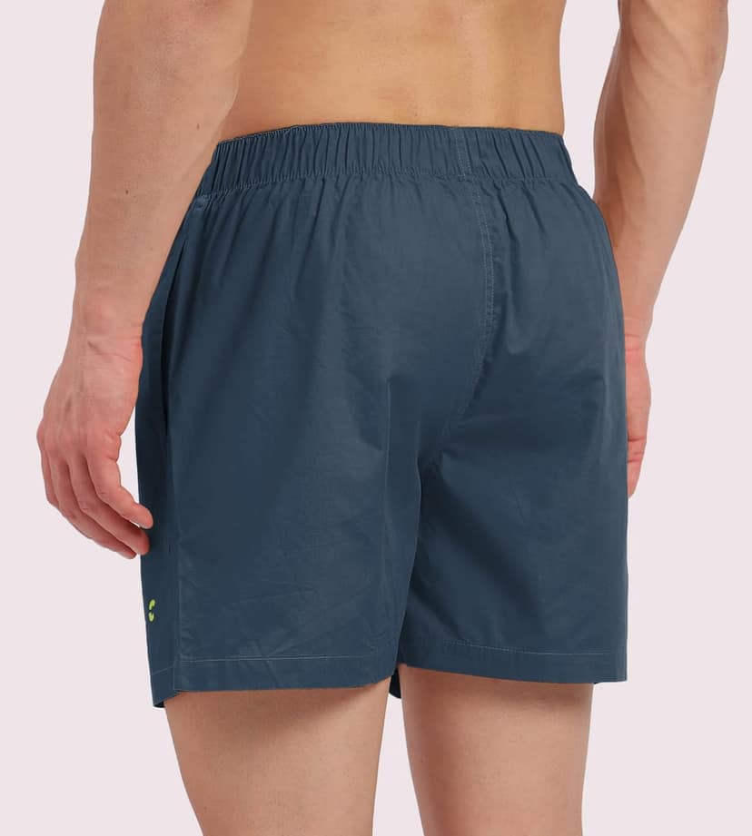 Freecultr Regular Fit Ultralight All Day Boxer Shorts for Men | 100% Cotton Fabric, Dual Deep Side Pocket, Microfibre Waistband Pack of 1-Hawaiian Blue view 3