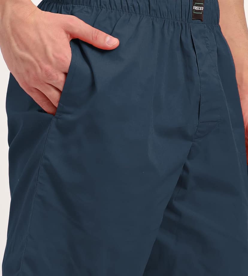 Freecultr Regular Fit Ultralight All Day Boxer Shorts for Men | 100% Cotton Fabric, Dual Deep Side Pocket, Microfibre Waistband Pack of 1-Hawaiian Blue view 4