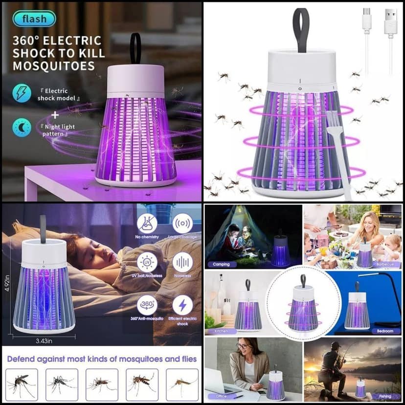 Electric UV Mosquito Killer Lamp 360° Insect Trap Plug-in Bug Zapper for Home view 3
