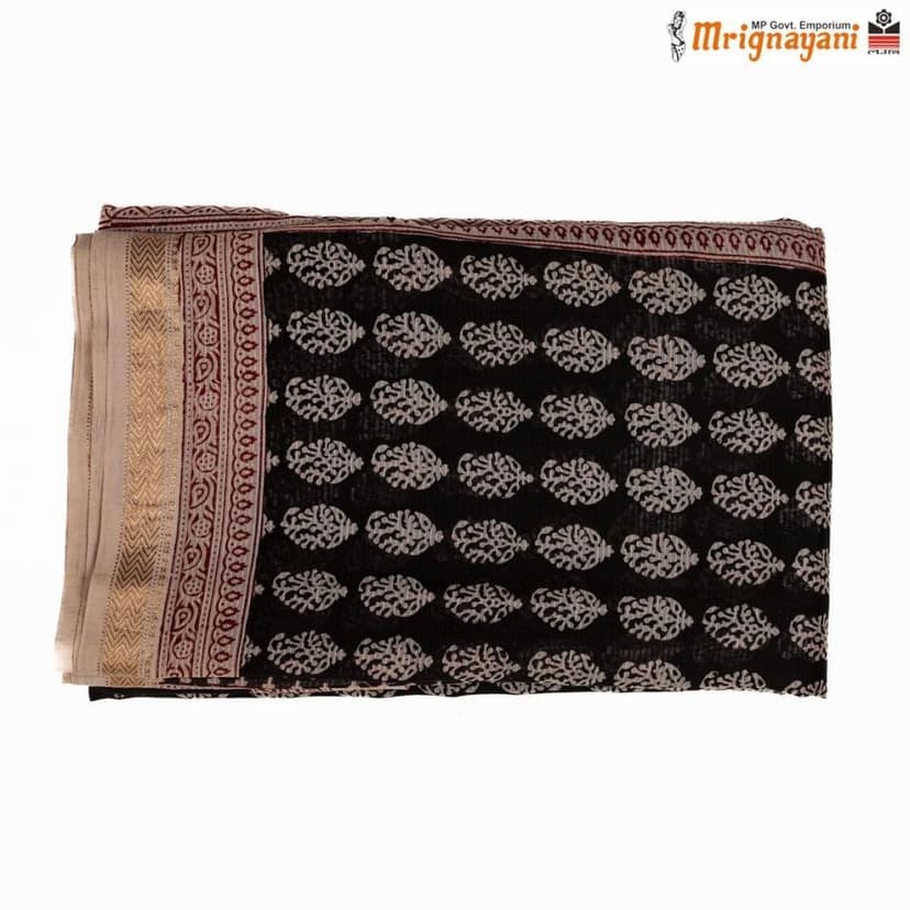 HANDLOOM MAHESHWARI SILK SAREE WITH BLOUSE (SKU - 3I0101170522, SAREE-1065) view 5
