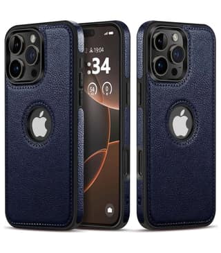 LIRAMARK PU Leather Flexible Back Cover Case Designed for iPhone 16 Pro