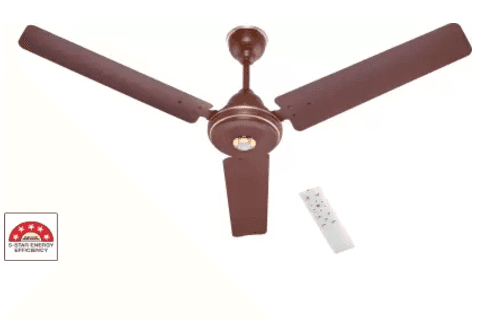 AIRELEC Gloria Matt Brown 5 Star 1200 mm 3 Blade Ceiling Fan (BLDC Motor with Remote | Matt Brown | Pack of 1)