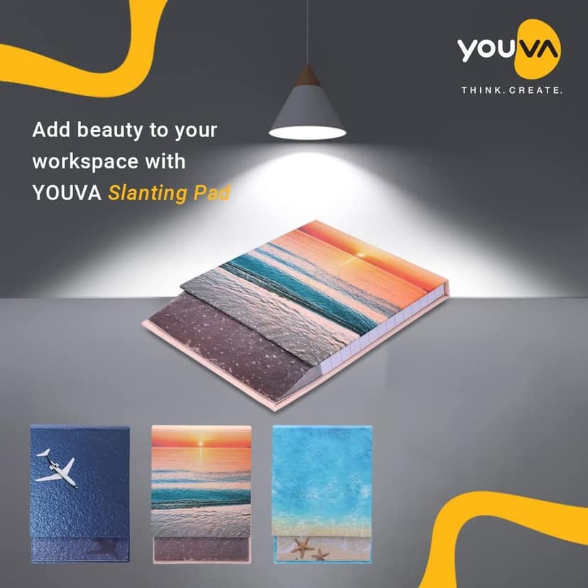 Navneet Youva | Slanting Pad for Students, Professionals and Personal use | Single Line | Size - 10.5 cm x 11.8 cm | 120 sheets | Pack of 2 | Assorted view 7