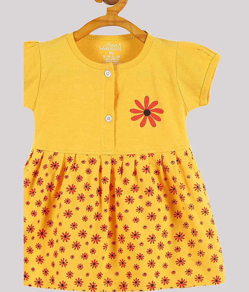 Babeezworld Pack of 1 Baby Girls Cotton Dress ( Pink ) view 2