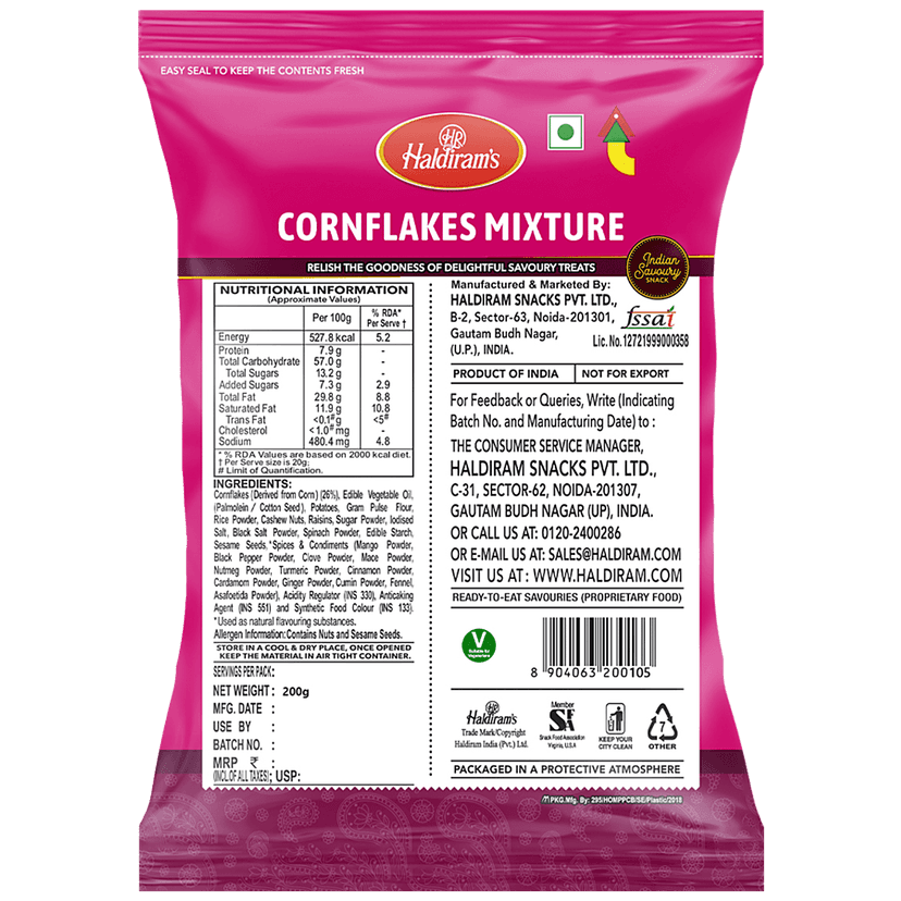 Haldirams Namkeen - Cornflakes Mixture (Del), 200 G Pouch view 2