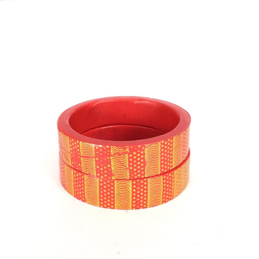 FHS traditional Handmade Lac Bangle - Peach