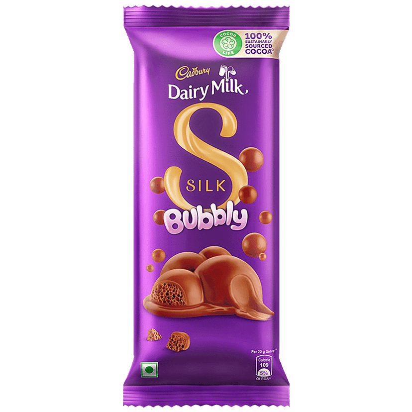 Cadbury Dairy Milk Silk Bubbly Chocolate Bar, 50 G view 2