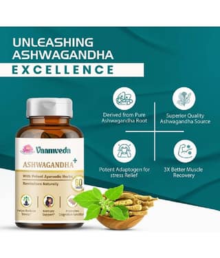 Ashwagandha Tablets Capsules Supplement Extract with Brahmi Gingko Biloba Ayurvedic Jadi Buti – (not KSM 66)