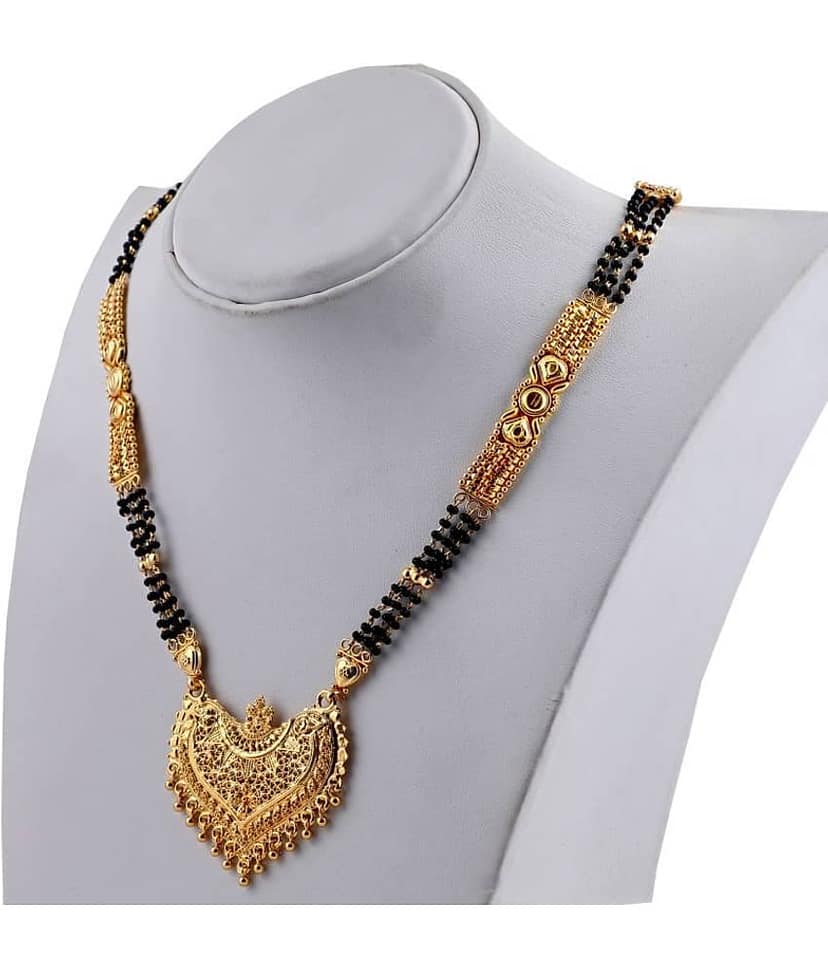 SHANKHRAJ MALL GOLD PLATED ROYAL DESIGN MANGALSUTRA FOR WOMEN-10070