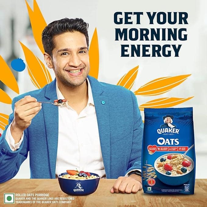 Quaker Oats | Rolled Oats Natural Wholegrain | Nutritious Breakfast Cereals | Dalia Porridge Easy to Cook | 1 Kg + 400 Gm view 5