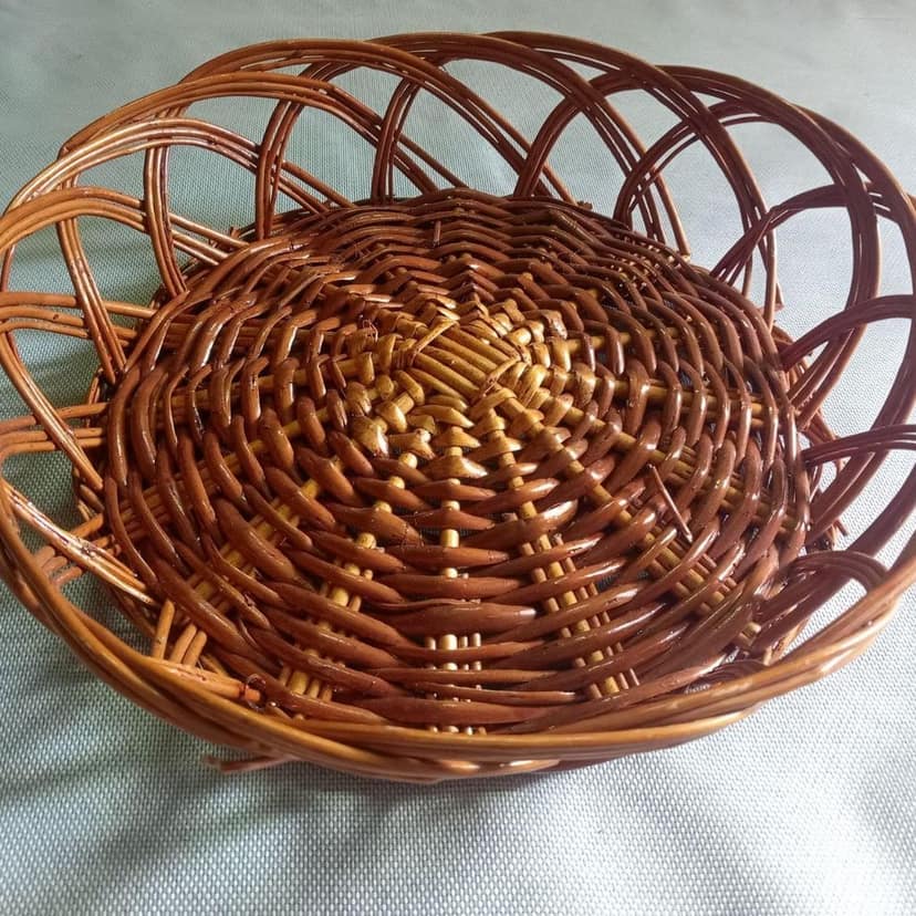 Handmade Wicker Rattan Fruit Vegetable Bread Storage Basket