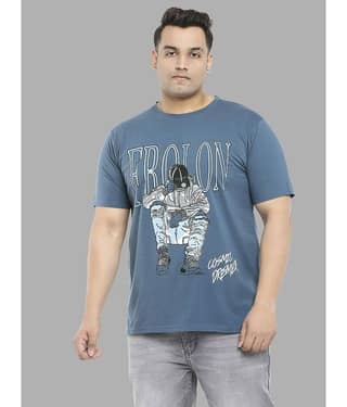 Xmex Pack of 1 Cotton Blend Regular Fit Men's T-Shirt ( Ecru Melange )