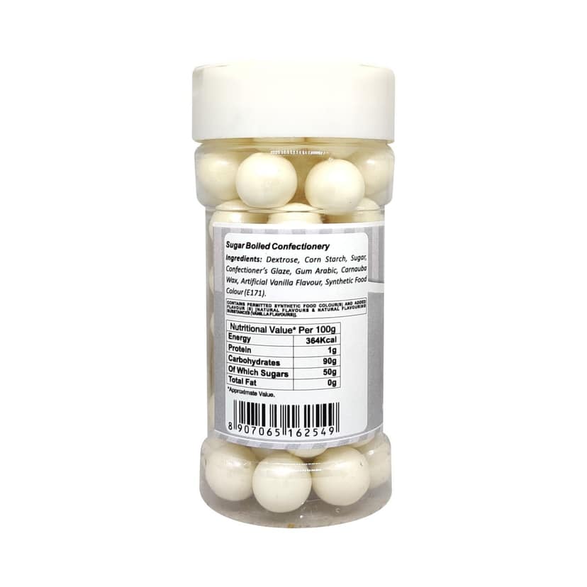 Puramio Glamour Balls Super Jumbo - White (14mm) For Cake Decoration, 125 gm view 2