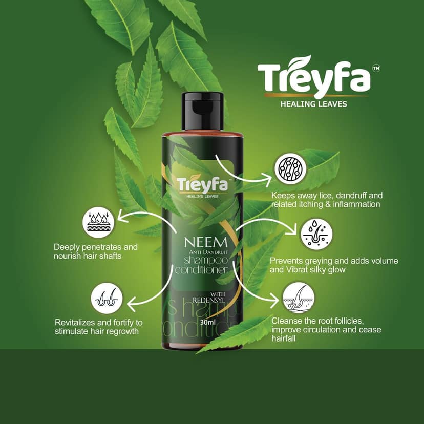Treyfa Neem shampoo conditioner for anti dandruff, hair growth & hair fall control (30ml) view 3