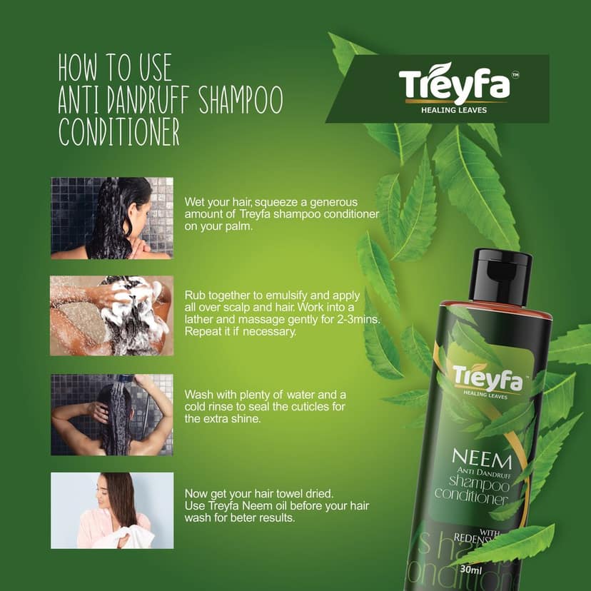 Treyfa Neem shampoo conditioner for anti dandruff, hair growth & hair fall control (30ml) view 5