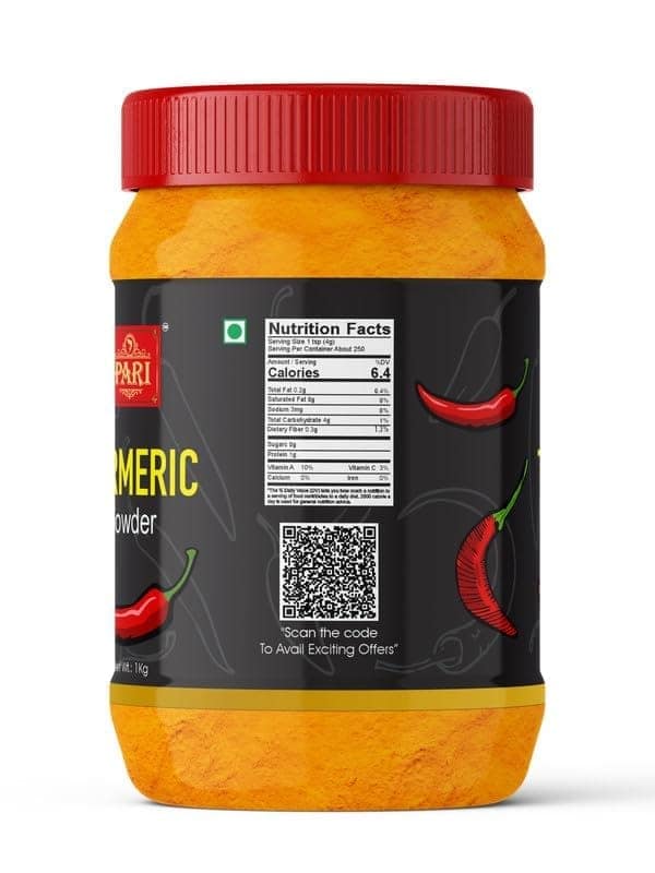 Pari Turmeric Powder, Highly Aromatic Turmeric, No Artificial Colour & Flavour, Minimum 2%-2.5% Curcumin | (Pack of 1 x 1000g) view 4