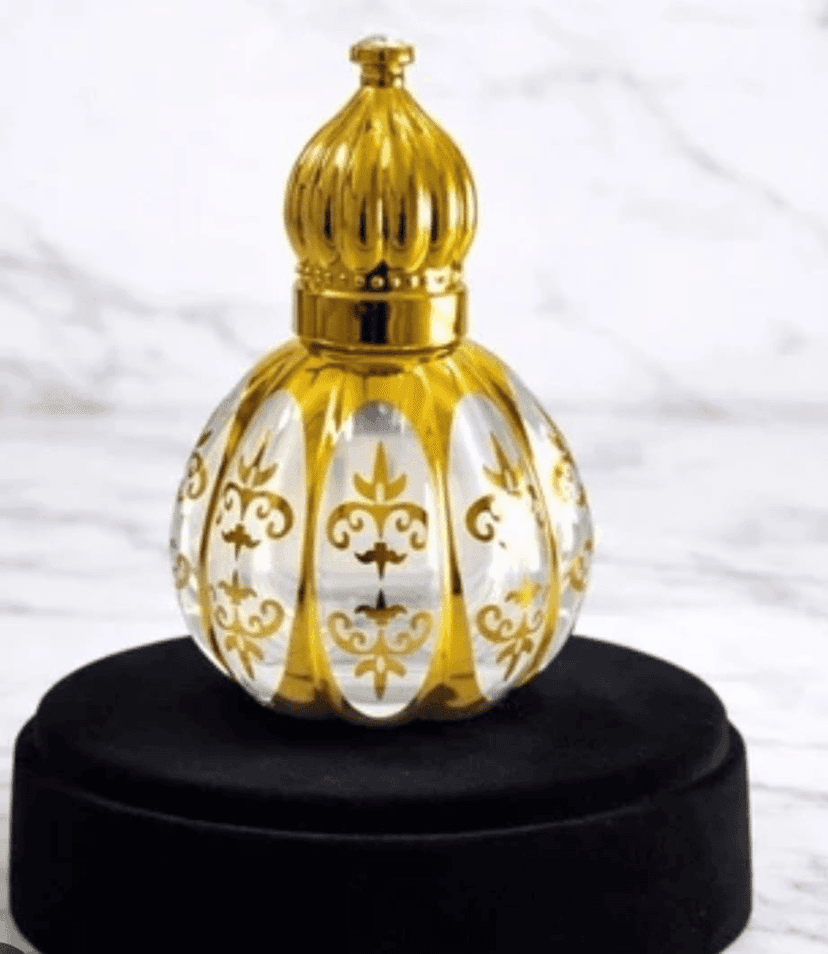 Mii Art 10ml Travel-Friendly Empty Attar Bottle – Leak-Proof Gold Glass Refillable Perfume Vial (Pack of 1)