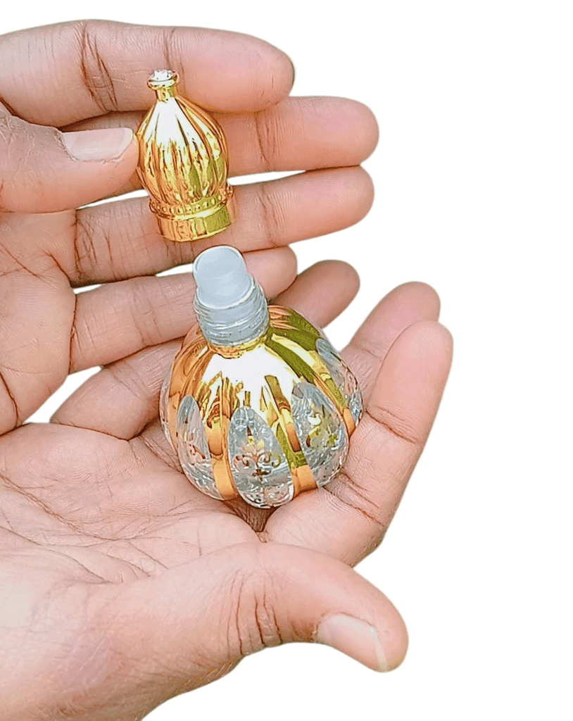 Mii Art 10ml Travel-Friendly Empty Attar Bottle – Leak-Proof Gold Glass Refillable Perfume Vial (Pack of 1) view 5