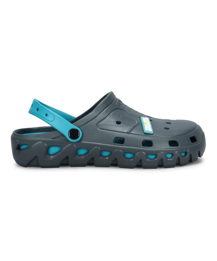 Paragon Men's Slip-on Grey-Turquoise Sandals for Men | Comfortable Sole & Durable view 2