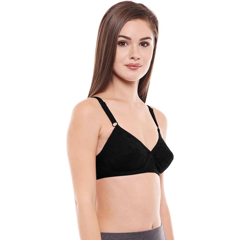 Bodycare Women Poly Cotton Full Coverage Non Padded Regular Bra 5524-Black view 4