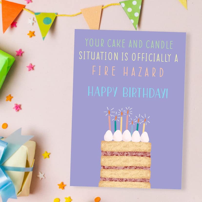 Rack Jack funny birthday greeting card - fire hazard view 2