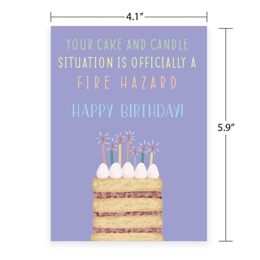 Rack Jack funny birthday greeting card - fire hazard view 4