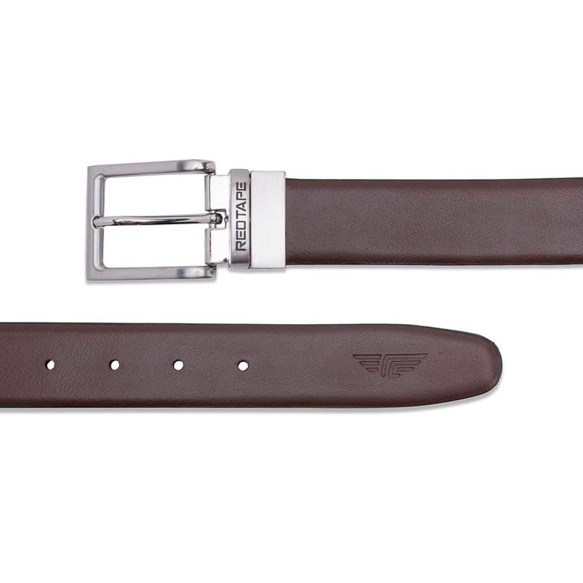 Red Tape Men's Reversible Leather Belt - Black & Brown | Genuine Leather | Formal & Casual Wear | Classic & Stylish Design | Durable Men's Waist Belt | Adjustable Dress Belt for Men view 6