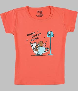 CATCUB Pack of 1 Girls 100% Cotton T-Shirt ( Navy Blue )